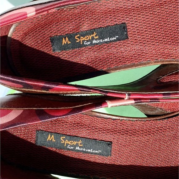 Morenatom Slingback Heels Brazil Sz7B Pointy Toe M Sport Leather & Fabric Shoes - Picture 3 of 7